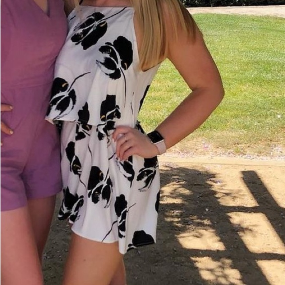 Printed white romper